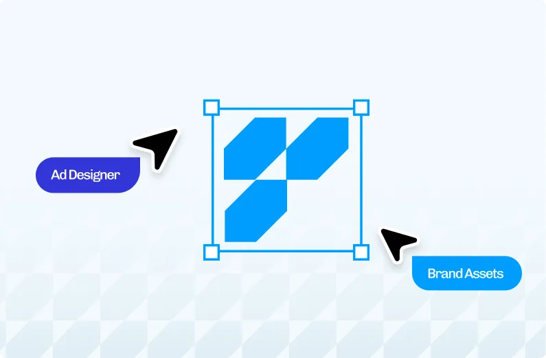 Ad designer canvas with brand assets