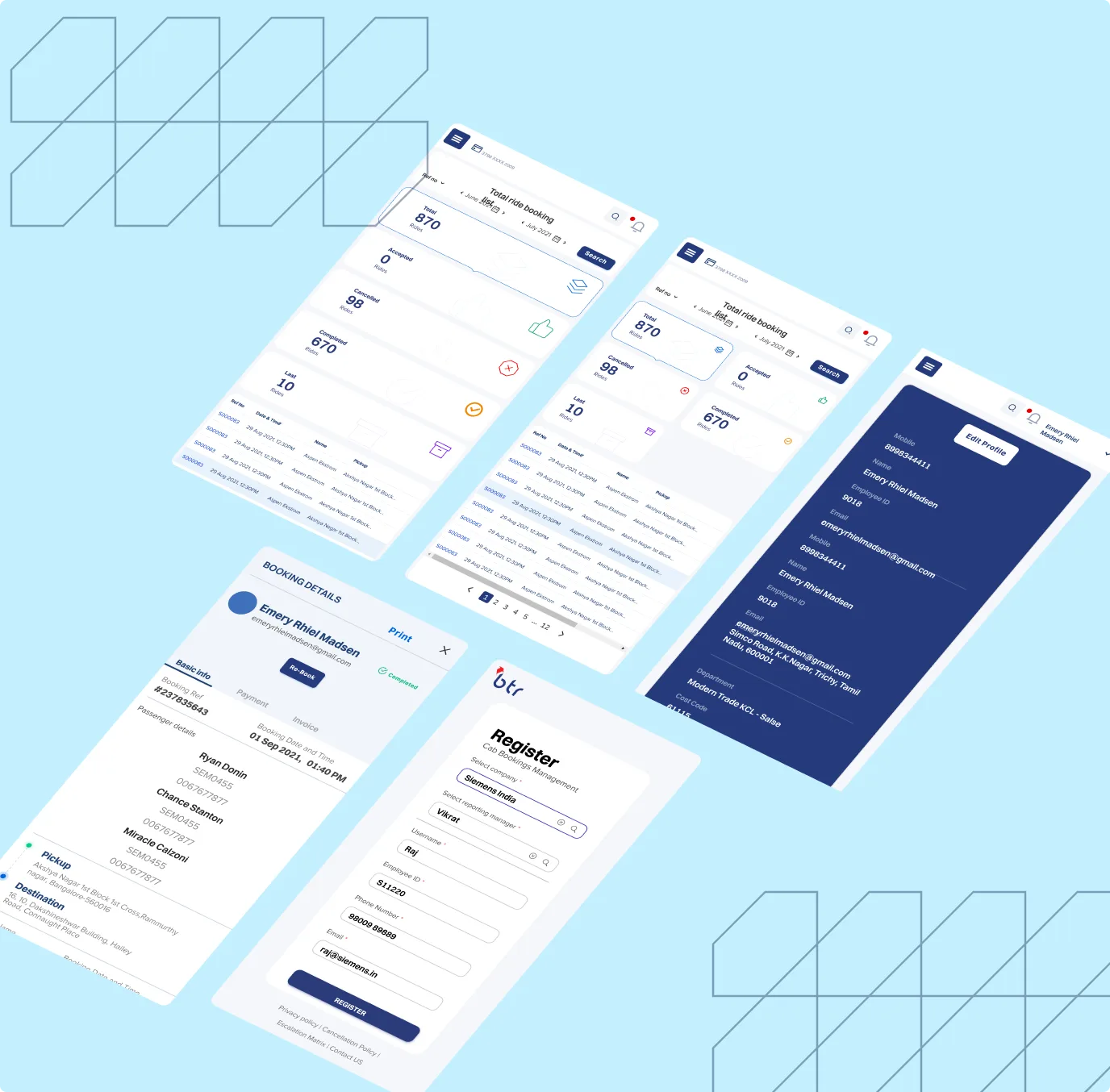 Marketing forms and reports mockup