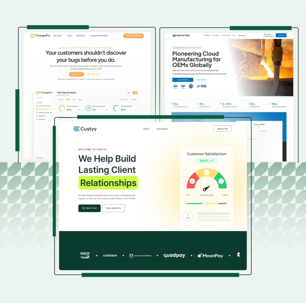 Product marketing screens mockup