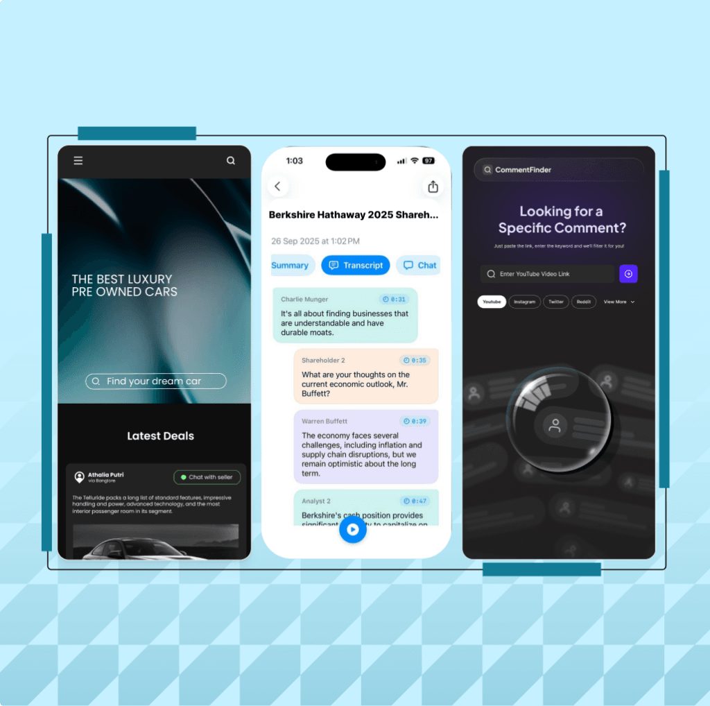 Product marketing screens mockup