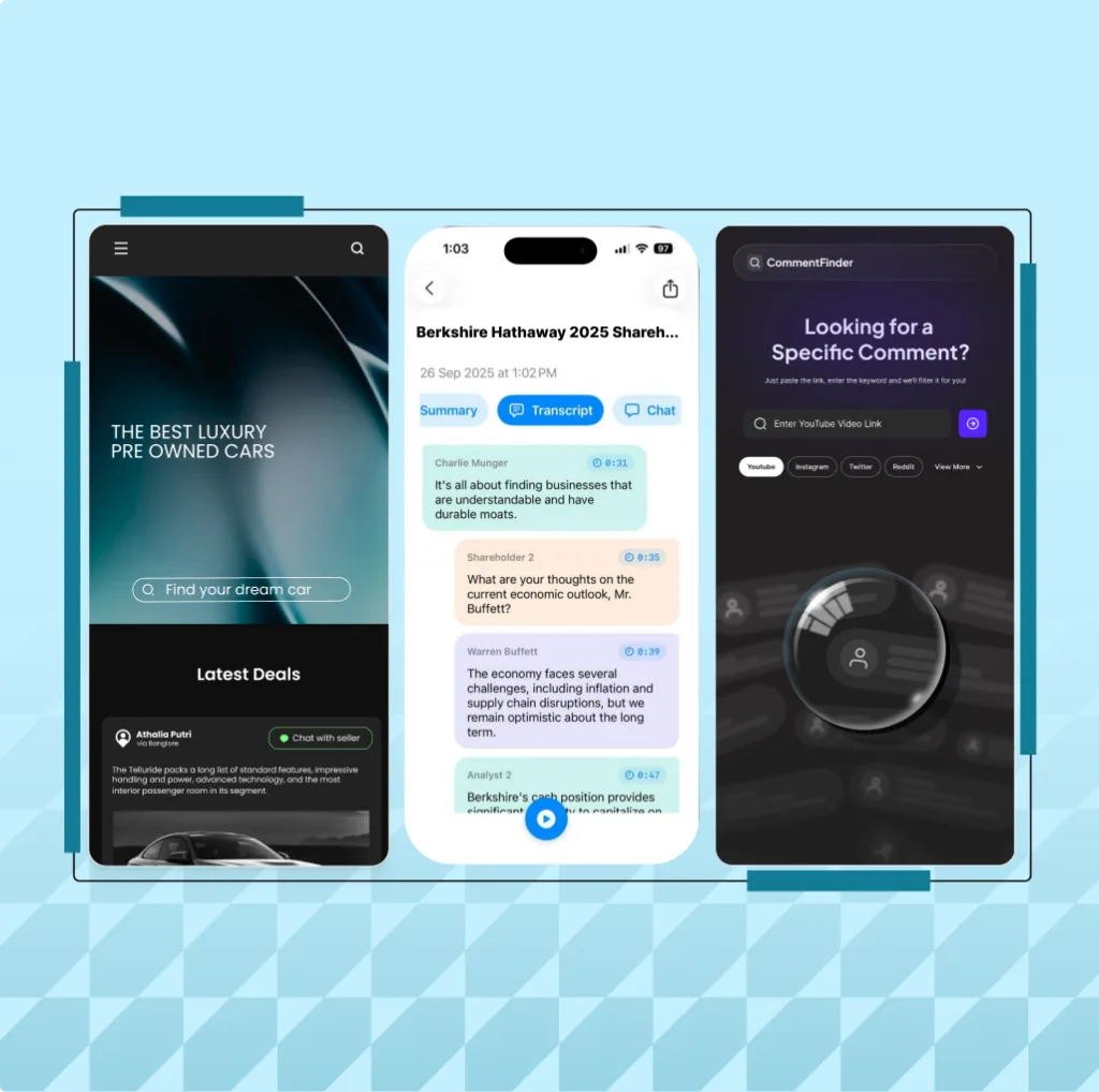 Product marketing screens mockup
