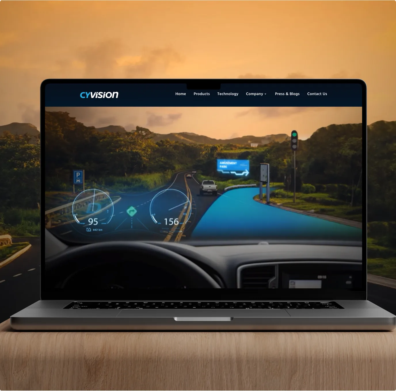 CY Vision website on a laptop