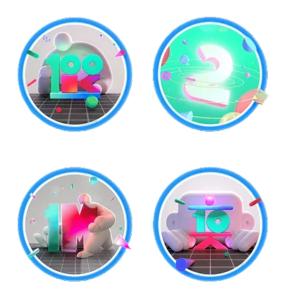 Skitmedia 3D creative badges