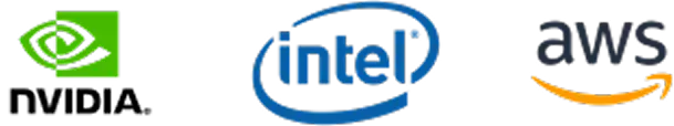 Backed-by logos: NVIDIA, Intel and AWS