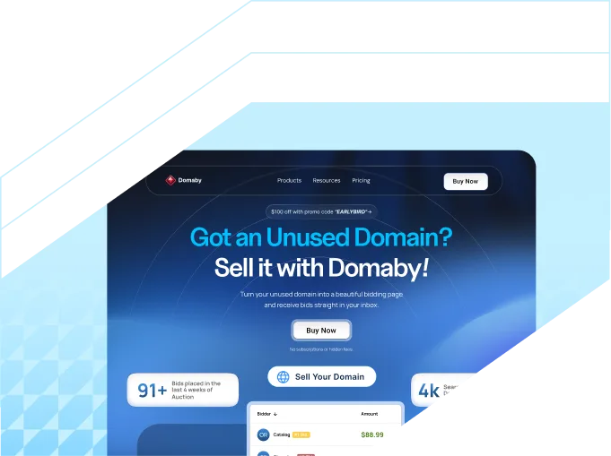 Domaby landing page design