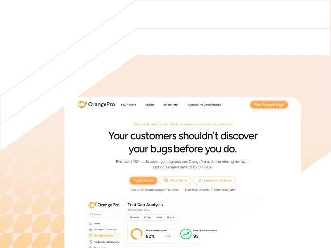 OrangePro landing page design