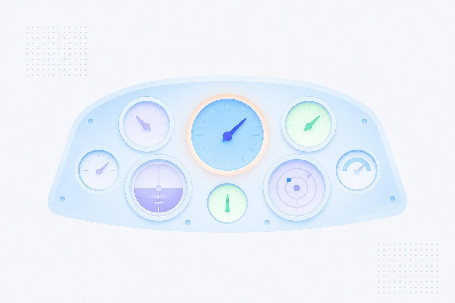 A dashboard of the eight SaaS marketing KPIs