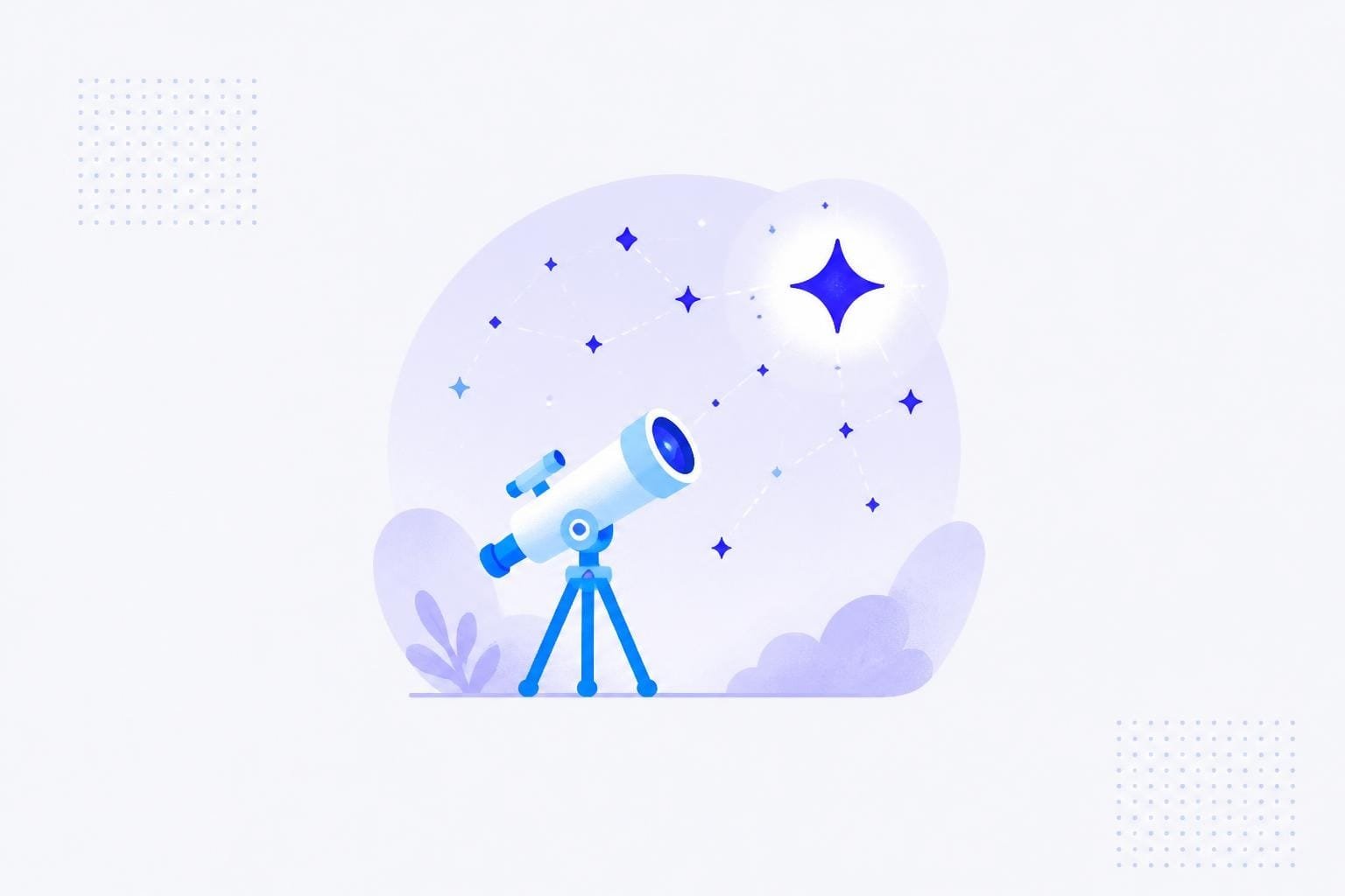 A telescope pointed at one north star metric above smaller stars