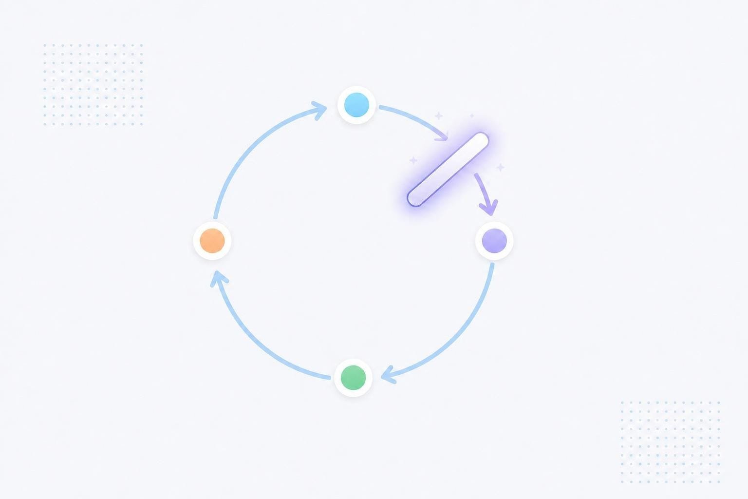 A referral loop passing a glowing baton between customers